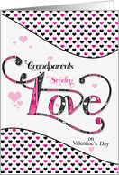 for Grandparents Sending Love on Valentine’s Day Pink card