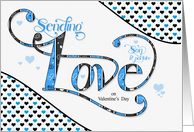 for Son and Partner Sending Love on Valentine’s Day Blue card