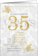 35 Years in Business Gold and Silver Custom NO REAL GLITTER card