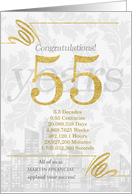 55 Years in Business Gold and Silver Custom NO REAL GLITTER card