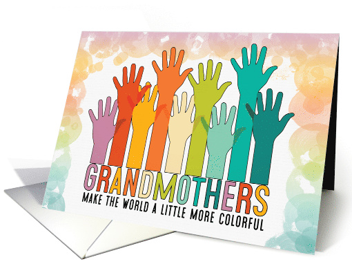 for Grandma Mother's Day Colorful Hands Raised card (1600866)