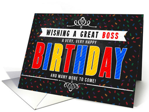 for Boss Colorful Chalkboard Birthday Typography card (1601636)