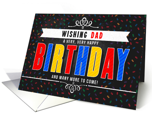 for Dad Colorful Chalkboard Birthday Typography card (1602250)