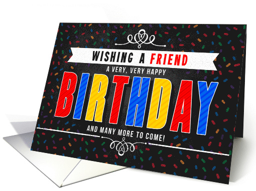 for Friend Colorful Chalkboard Birthday Typography card (1602418)