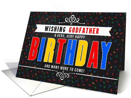 for Godfather Colorful Chalkboard Birthday Typography card (1602564)