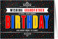 for Grandfather Colorful Chalkboard Birthday Typography card