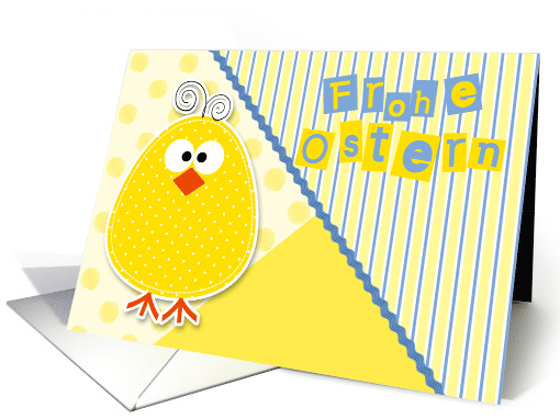 German Easter Chick in Blue and Yellow for Children Blank card