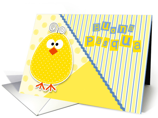 Italian Easter Chick in Blue and Yellow for Children Blank card