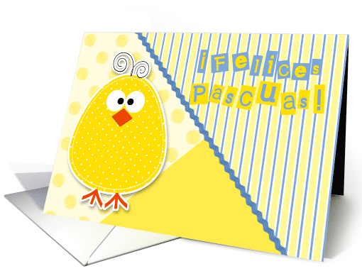 Spanish Easter Chick in Blue and Yellow for Children Blank card