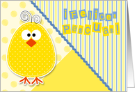 Spanish Easter Chick in Blue and Yellow for Children Blank card