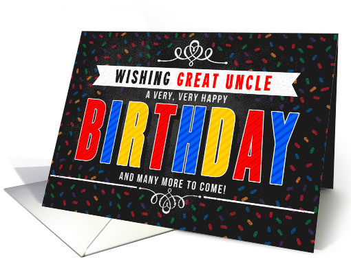 for Great Uncle Colorful Chalkboard Birthday Typography card (1603094)