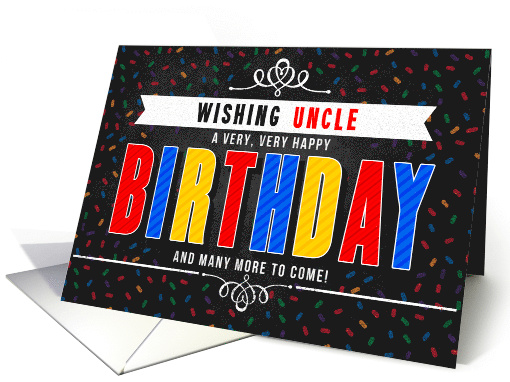 for Uncle Colorful Chalkboard Birthday Typography card (1603108)