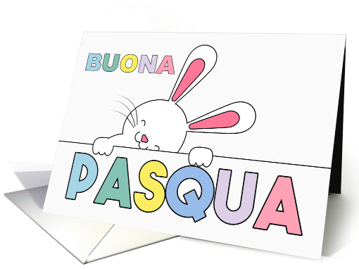 ITALIAN Easter Bunny Pastel Hues Blank card (1603290)