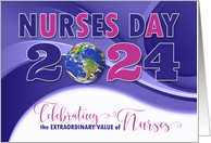 Nurses Day 2024 Purple and Pink World Celebration card