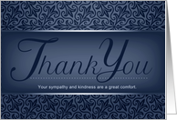 Sympathy Thank You Elegant Styling in Deep Shades of Grayish Blue card