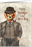 for Grandpa Father’s Day Hipsater Bear in a Suit Watercolor card