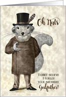 for Godfather Funny Belated Birthday Hipster Squirrel card