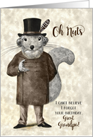 for Great Grandpa Funny Belated Birthday Hipster Squirrel in a Suit card