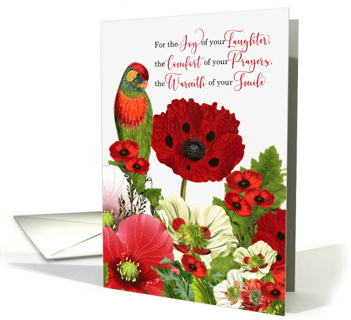 Friendship Lorikeet Parrot and Poppy Garden card (1613212)