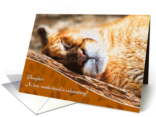 for Daughter on Mother's Day Funny Puma Lion and Sentiment card
