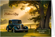 for Dad on Father’s Day Classic Car Theme in Summer Meadow card