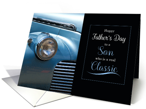 for Son on Father's Day Classic Car in Blue card (1614690)