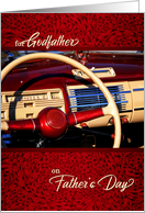 For Godfather on Father’s Day Classic Car Steering Wheel card