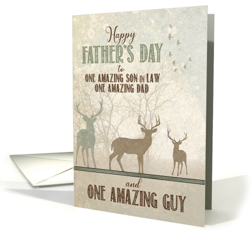 for an Amazing Son in Law Father's Day Deer in the Forest card
