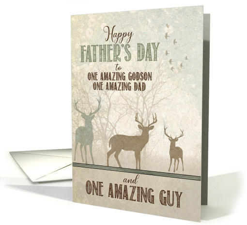 for an AMAZING Godson Father's Day Deer in the Forest card (1615444)