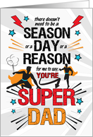 for a Super Dad on Father’s Day Comic Book Theme card
