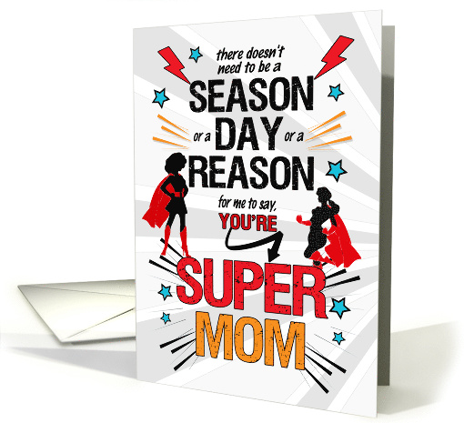 for a Super Mom on Mother's Day Comic Book Theme card (1616170)