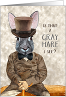 Funny Birthday Hipster Rabbit is that a Gray Hare card