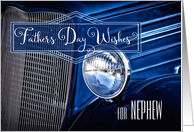 for Nephew on Father’s Day in a Classic Car Denim Blue Theme card