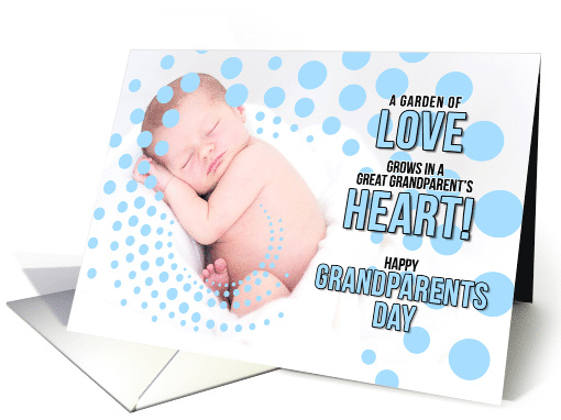 for Great Grandparents on Grandparents Day Baby Boy in Blue card