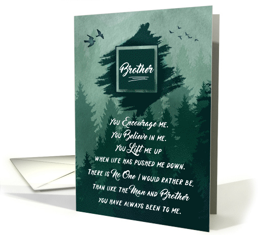 for Brother on Father's Day Forest Green Woodland Theme card (1625706)