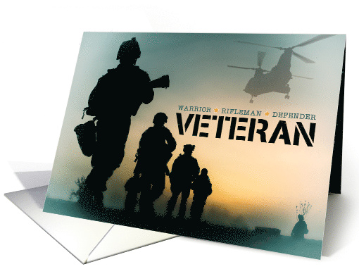 Veterans Day Soldiers Riflemen Warriors card (1628258)