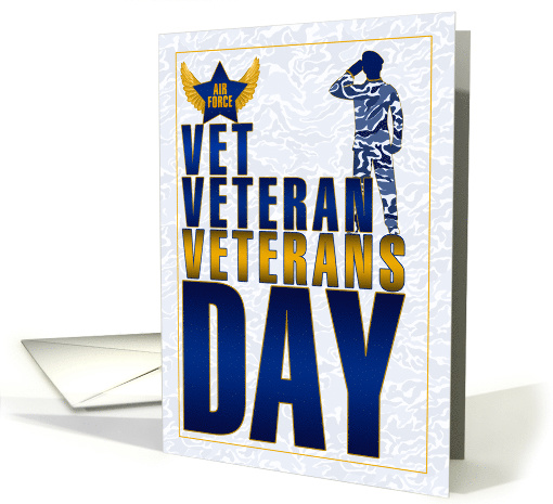Air Force Veterans Day Blue and Gold Salute card (1630146)