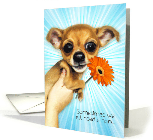 Encouragement Cartoon Chihuahua Puppy Here for You card (1632360)