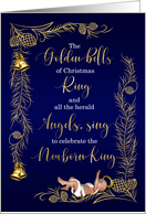 Golden Bells of Christmas Religious Newborn King card