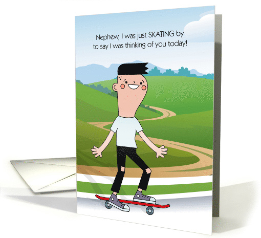 for Nephew Teen or Tween Thinking of You Skateboard Theme card