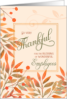 Thankful for Wonderful Employees Autumn Harvest Leaves card