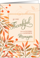 Thankful for a Wonderful Boss Autumn Harvest Leaves card