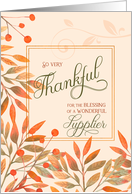 Thankful for a Wonderful Supplier Autumn Harvest Leaves card