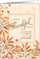 Thankful for Wonderful Friends Autumn Harvest Leaves card