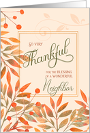 Thankful for a Wonderful Neighbor Autumn Harvest Leaves card