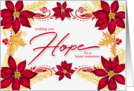 Hope for a Better Tomorrow Holiday Poinsettia in Red and Gold card