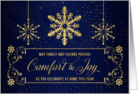 Comfort and Joy Golden Snowflakes Celebrate at Home card