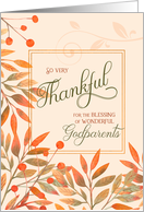 Thankful for Wonderful Godparents Autumn Harvest Leaves card