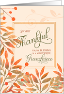 Thankful for a Wonderful Grandniece Autumn Harvest Leaves card