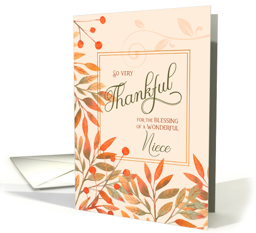 Thankful for a Wonderful Niece Autumn Harvest Leaves card (1642086)